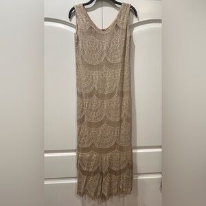 Damianou Collection, Metallic Gold Gatsby Dress, Size Small, Boutique Vintage